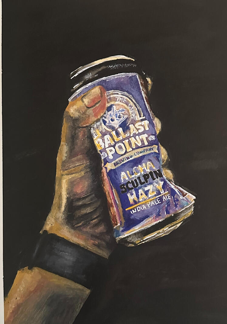 Ballast Aloha Sculpin Hazy, watercolor on paper