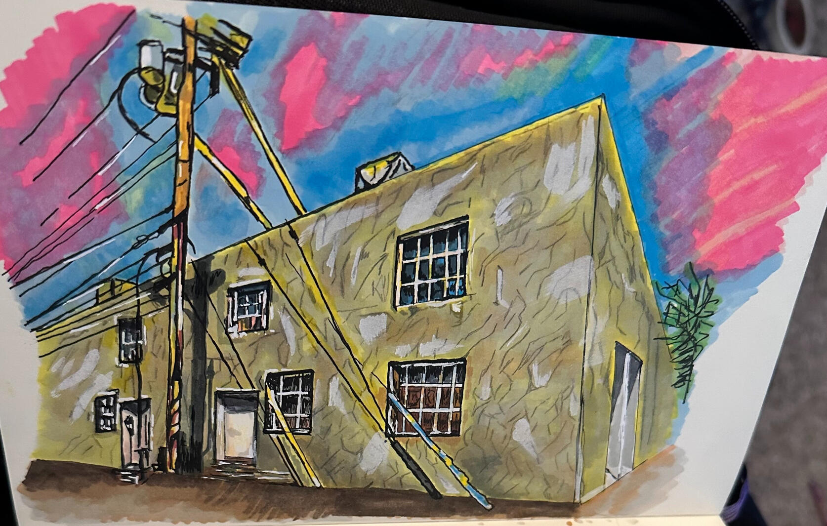 Alley, marker on paper